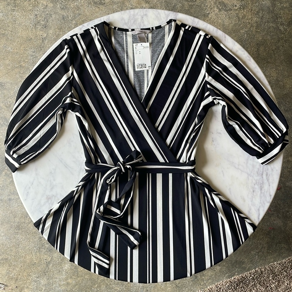 NWT H & M Black & White Dress Size Medium